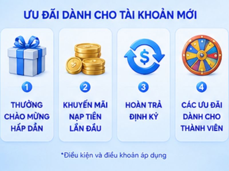 Ưu đãi và khuyến mãi dành cho tài khoản mới tại LLWIN
