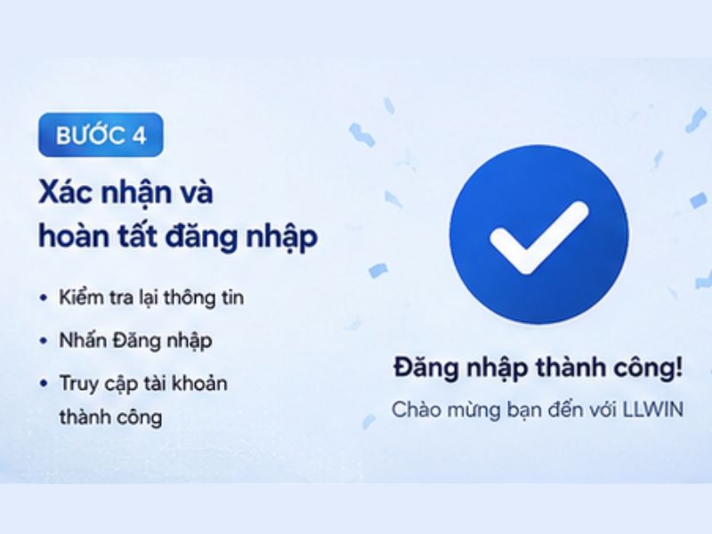 Xác nhận và hoàn tất đăng nhập LLWIN