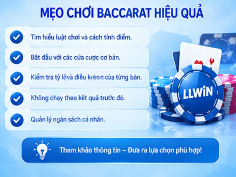 Kinh Nghiệm Tham Khảo Khi Trải Nghiệm Baccarat LLWIN